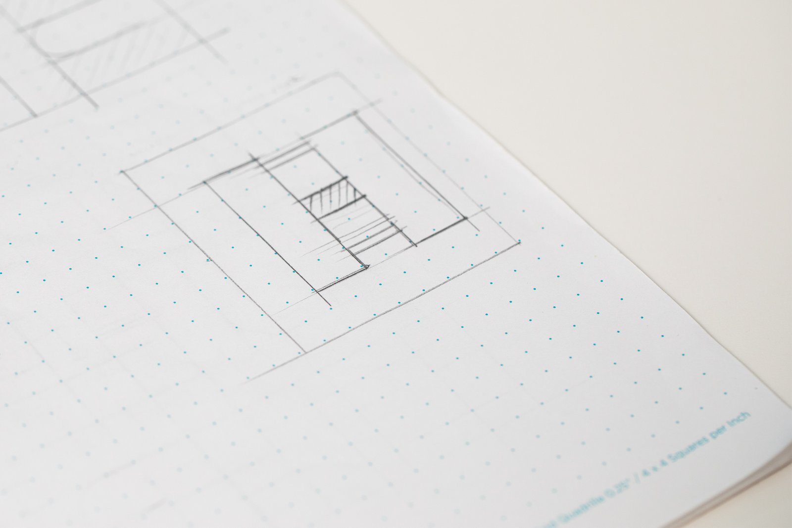 Early sketch exploring the core geometric structure that informs the DHC logo.