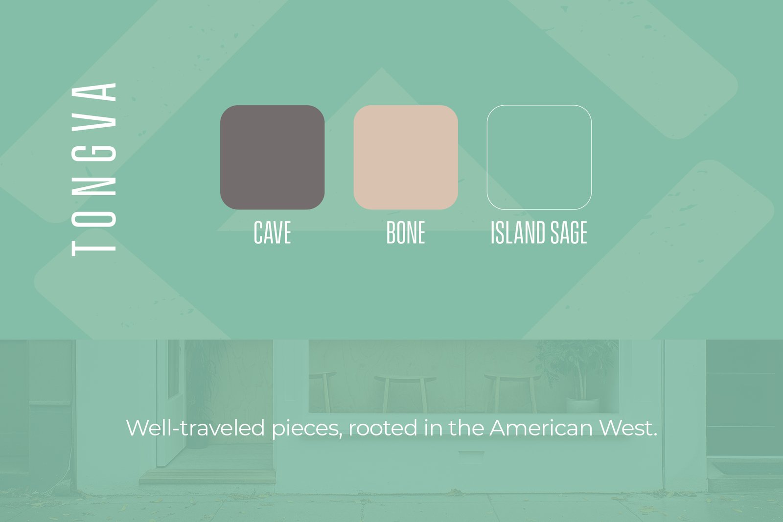 TONGVA brand direction divider showing palette and material tones.