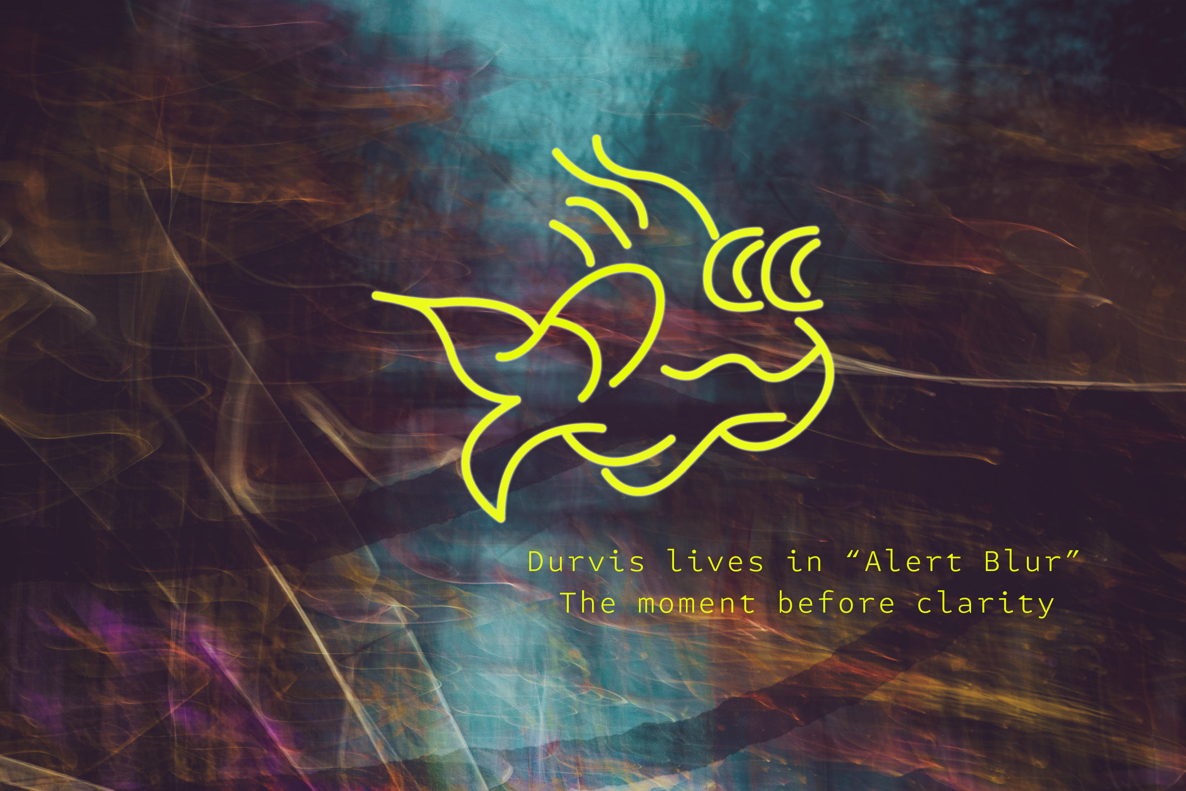 Durvis logo over abstract motion-blurred background representing alert blur state