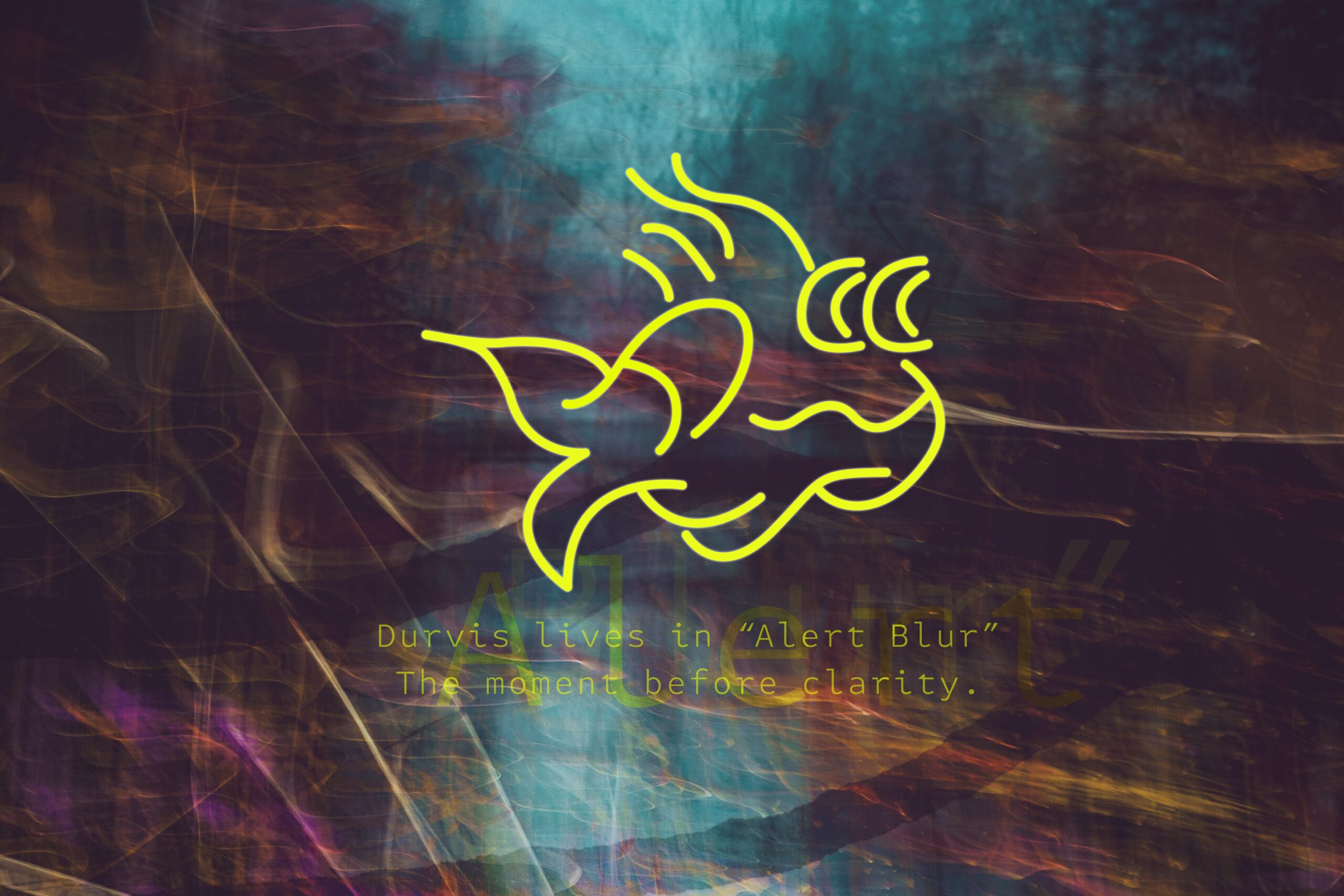 Durvis logo over abstract motion-blurred background representing alert blur state